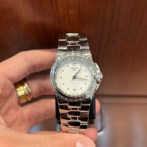 Tissot T-Sport White Diamond Dial Stainless Steel Ladies Watch T0802101101600